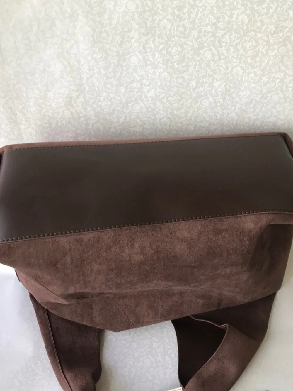 Olivia & Kate Large Chocolate Brown Vegan Suede Hobo NWT